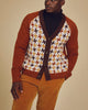 Inserch Houndstooth Pattern Cardigan SW906-05 Caramel