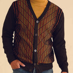 Inserch Intarsia Panel Cardigan SW904-24 Chocolate