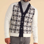 Inserch Houndstooth Pattern Cardigan SW906-41 Black/White