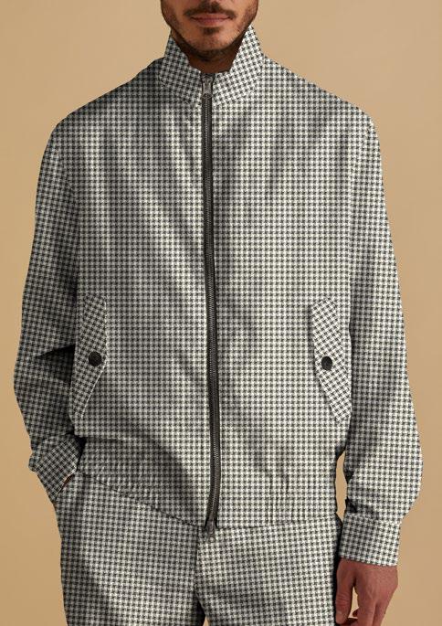 Inserch Linen Houndstooth Jacket Suit JS269-00041 Black & White