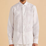 Inserch LS Linen Embroidered Shirt LS126-00002 White