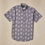 Inserch Premium Cotton Mediterranean Print Short Sleeve Shirt SS017-11 Navy