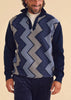 Inserch Zig-Zag Half Zip Sweater SW613-11 Navy Blue