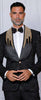 INSOMNIA TIFFANY Slim fit Black Fancy Woven w/ Hand Sewn Trim and Bow Tie Suit