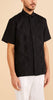 Inserch SS Linen Embroidered Shirt SS126-00001 Black