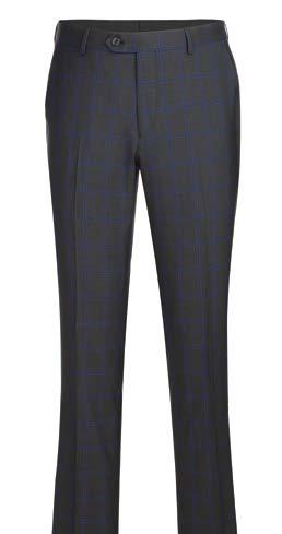 An Alessandro Vitello black plaid suit jacket, part of the ALESSANDRO VITELLO New Slim Fit Wool Suit 566-8, featuring a notch lapel and side-vented design, paired with a white shirt and blue striped tie on a mannequin.