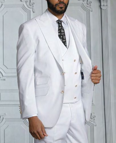 INSOMNIA GUCCLY 3PC Tailored fit White Suit