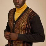 Inserch Intarsia Panel Cardigan SW904-24 Chocolate