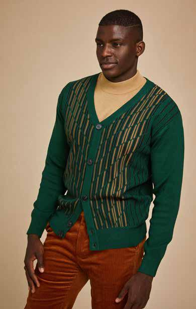 Inserch Intarsia Panel Cardigan SW904-200 Emerald