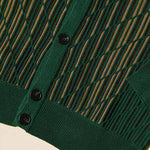 Inserch Intarsia Panel Cardigan SW904-200 Emerald