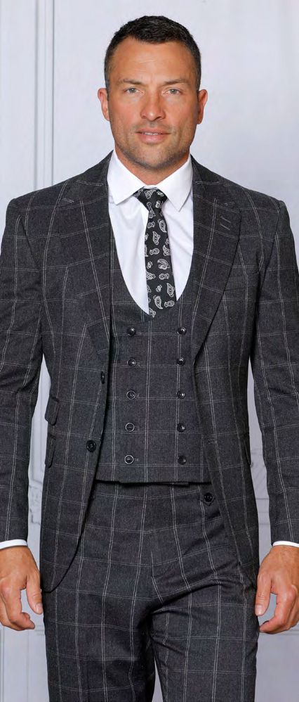 INSOMNIA MILLER 3PC Tailored fit Charcoal Suit