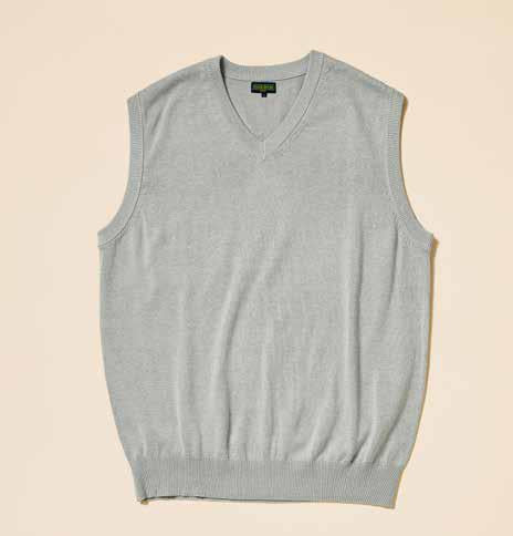 The Inserch Cotton Blend V-Neck Sweater Vest in light gray is showcased against a simple background, offering a sleeveless design crafted from a cotton-acrylic blend with an anti-pilling finish for enhanced durability.