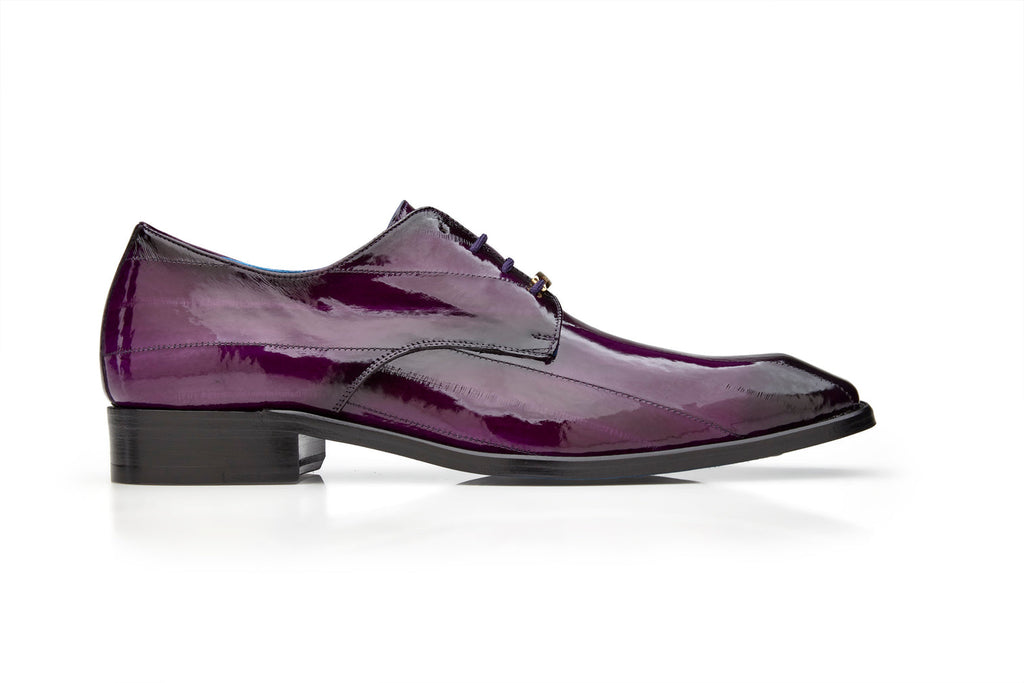 Belvedere - Italo, Genuine Hand Painted Eel Dress Shoe - Antique Purple - D05