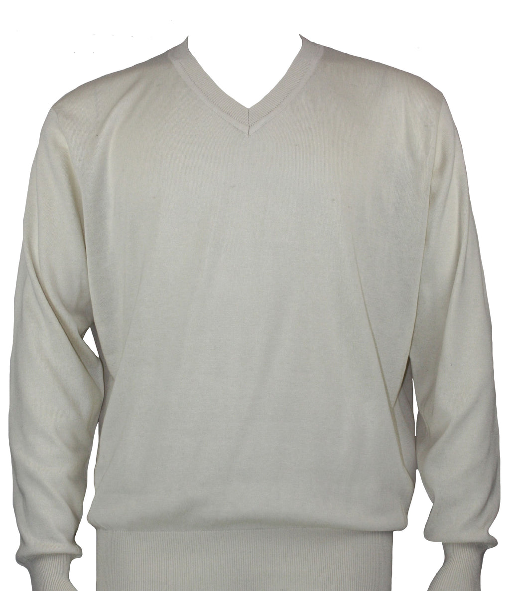 Bassiri L/S V-Neck Ivory Sweater 627