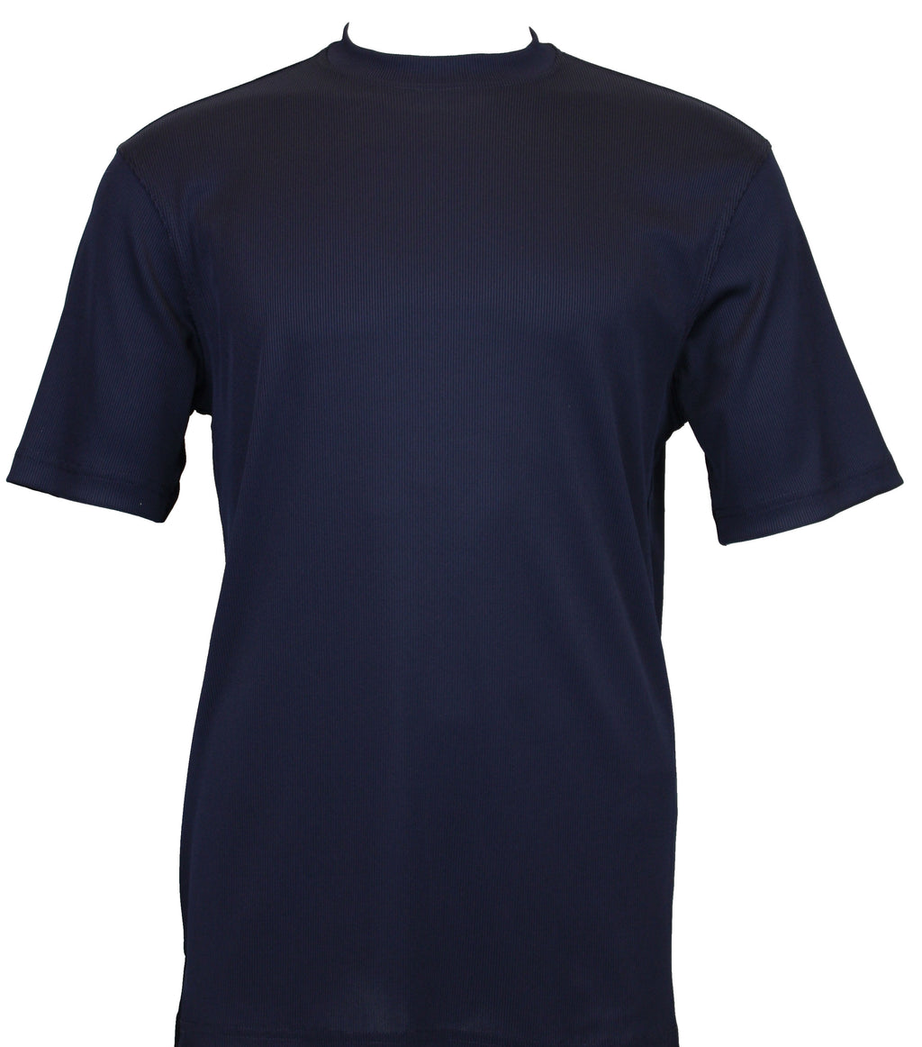 Bassiri S/S Mock-Neck Navy T-Shirt 218