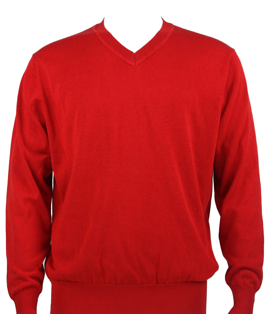 Bassiri L/S V-Neck Red Sweater 627