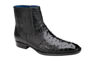 Belvedere - Roger, Genuine Ostrich Quill Chelsea Boot - Black - R55