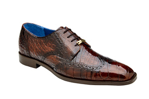 BELVEDERE SANTO Genuine American Alligator Wingtip Dress Shoe - Ant. Brown R70