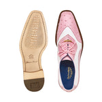 Belvedere - Sesto, Genuine Ostrich Quill and Italian Leather Wing Tip Dress Shoe - Rose Pink/White - R54