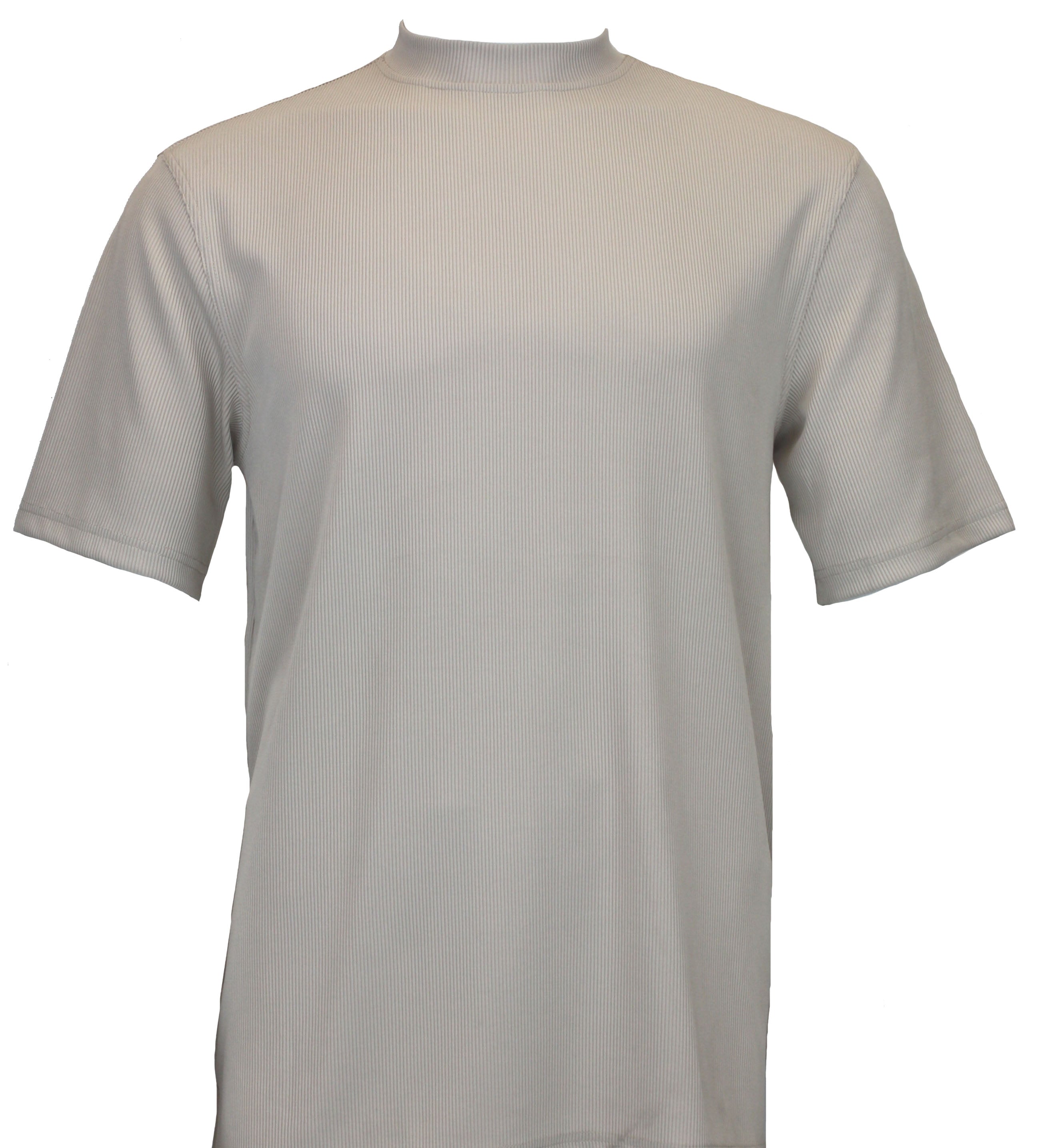 Bassiri S/S Mock-Neck Tan T-Shirt 218 - Unique Design Menswear