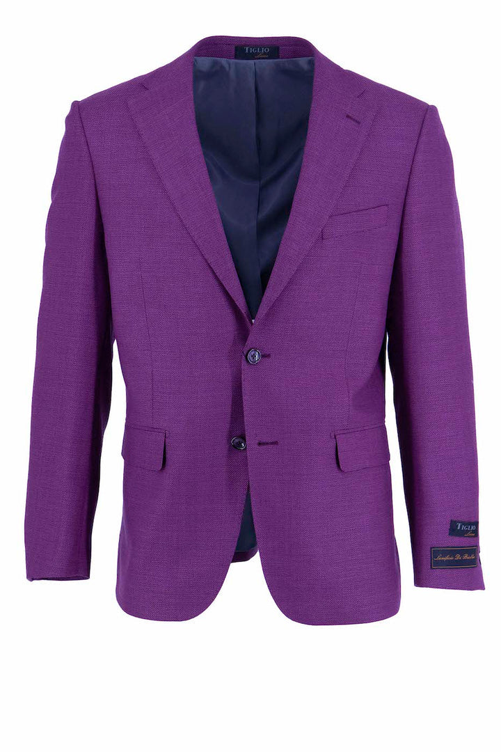 Tiglio Luxe Violet Dolcetto Modern Fit, Pure Wool Jacket TL4023