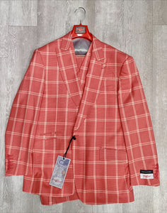 Tiglio Rosso New Rosso Peach Wide Leg Pure Wool Suit/Vest TL2633