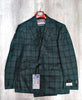 Tiglio Rosso Orvietto  Hunter Green with Black Windowpane Wool Suit/Vest TL3362