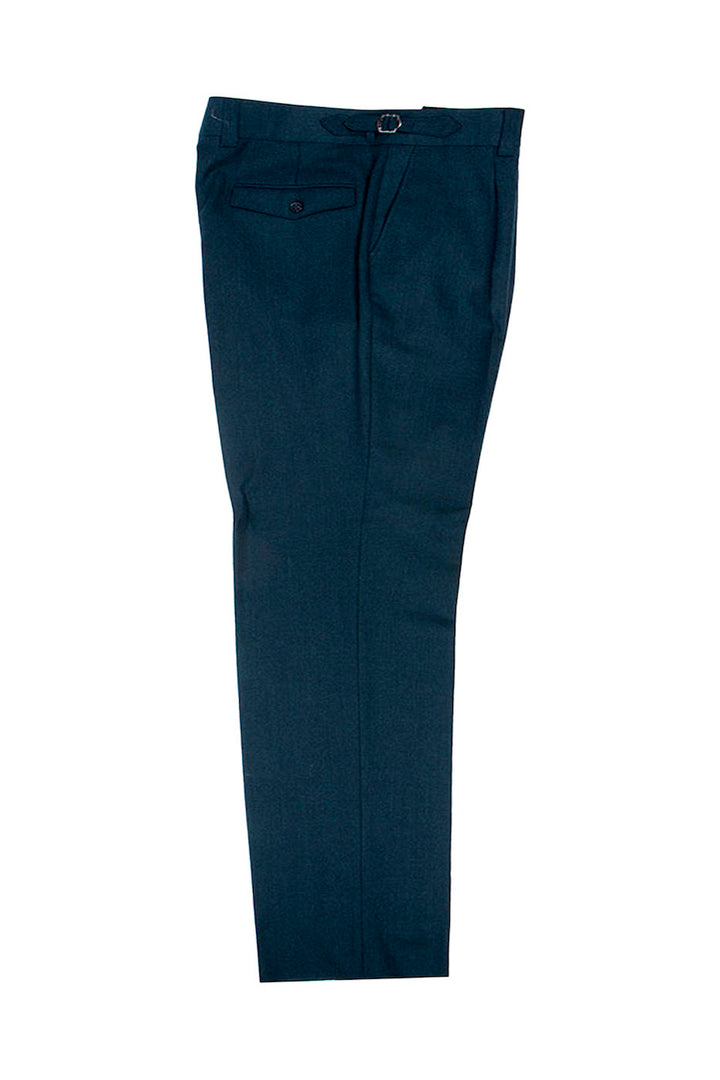 Tiglio Luxe Bordeaux Red with Blue Windowpane Semi-Wide Leg Wool Marbella Dress Pants TL3305 main image 0