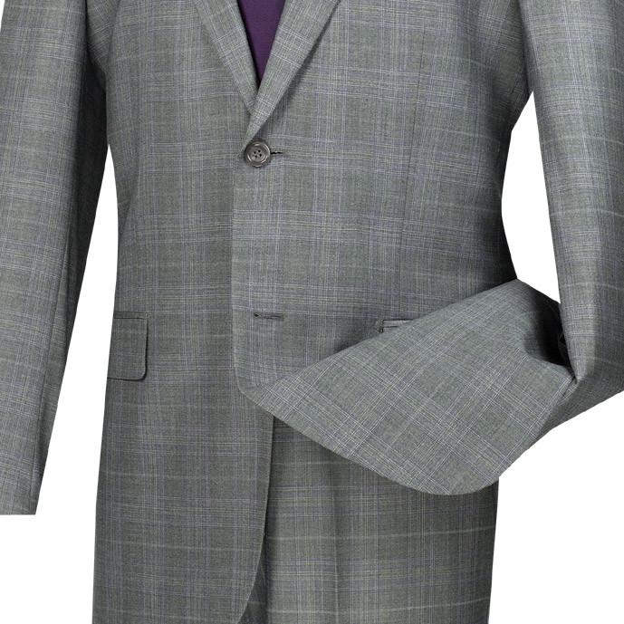 Vinci Glen Plaid Dress Suit 2 Piece Regular Fit (Gray) 2RW-1
