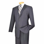 Vinci Regular Fit 2 Button 2 Piece Suit (Gray) 2TR