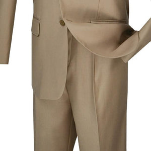 Vinci Regular Fit 2 Button 2 Piece Suit (Khaki) 2TR