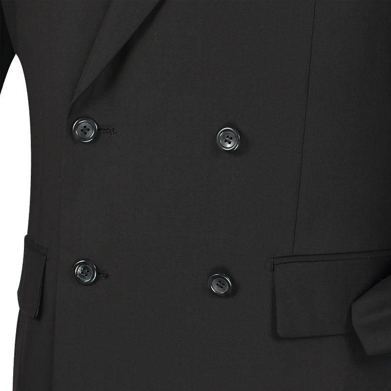 Vinci Regular Fit Double Breasted 2 Piece Suit (Black) DC900-1