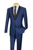 Vinci Slim Fit Shiny Sharkskin 2 Piece Suit (Navy) S2PS-1