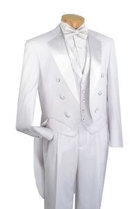 Vince Regular Fit 3 Piece Tuxedo with Tail (White) T-2X