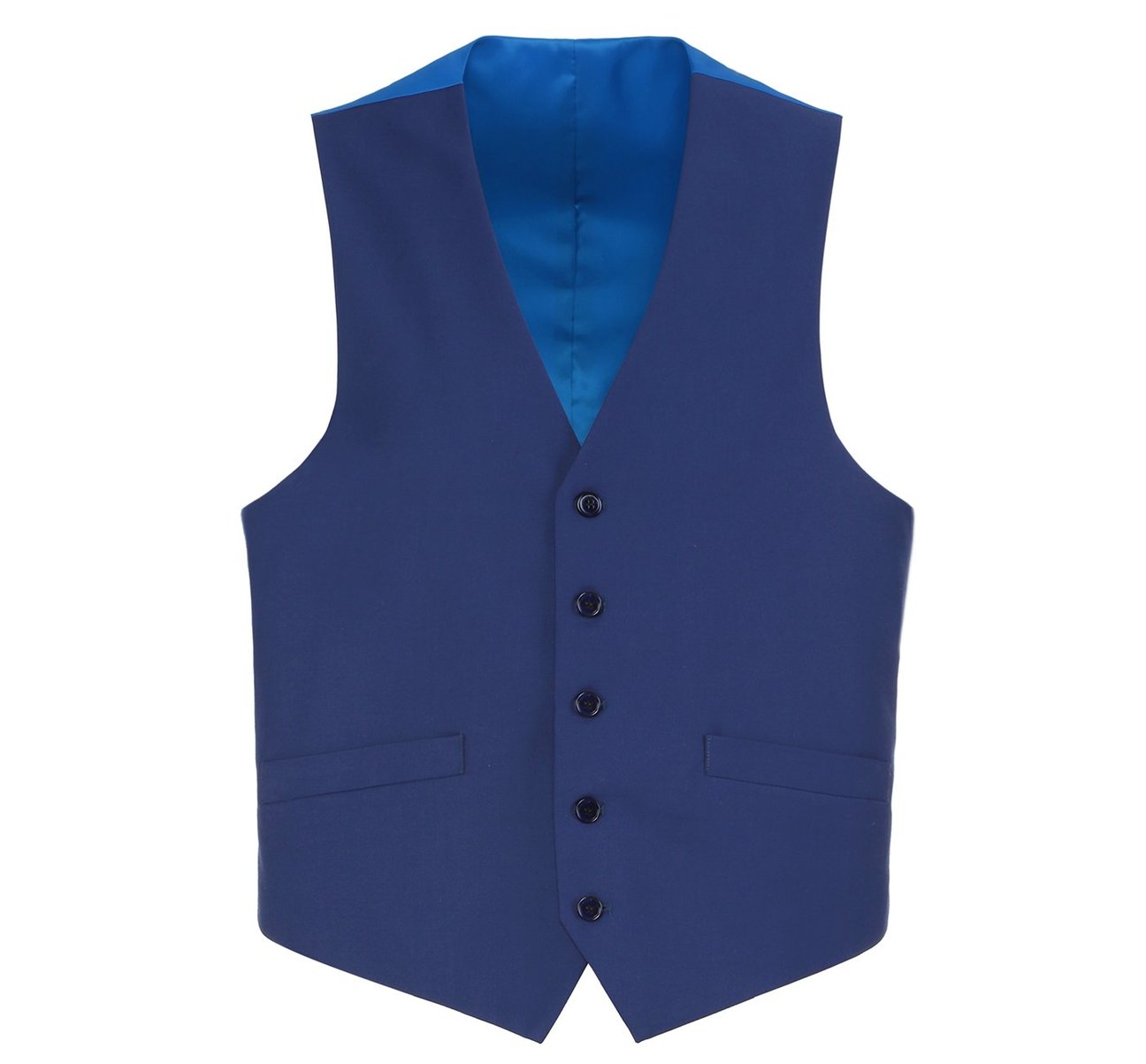 RENOIR Royal Blue Business Suit Vest Regular Fit Dress Suit Waistcoat 201-20