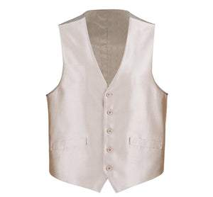 RENOIR Beige Formal Regular Fit Suit Vest Sharkskin Waistcoat 207-3