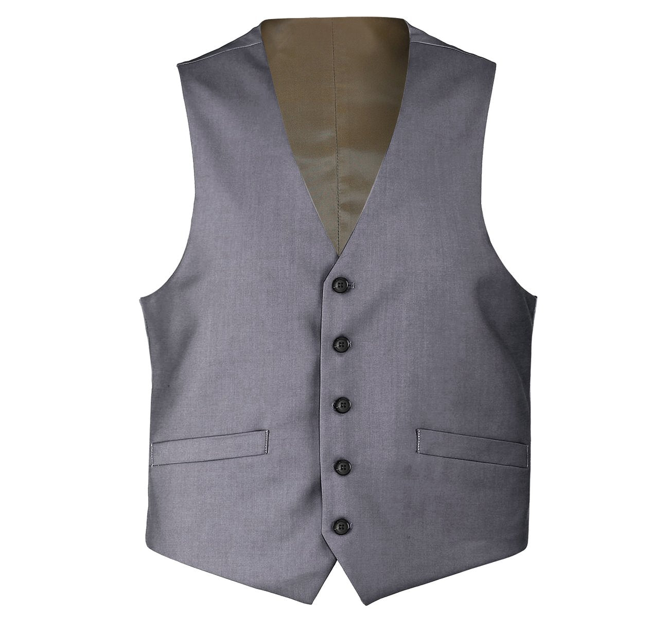 RENOIR Dark Grey Wool Suit Vest Regular Fit Dress Suit Waistcoat 508-3