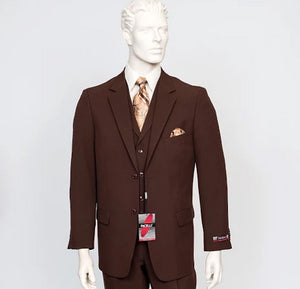 Pacelli 3pc Brown Suit CAMERON-10002