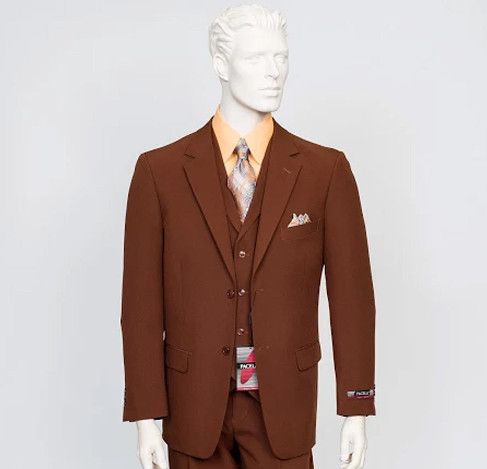 Pacelli 3pc Light Brown Suit CAMERON-10052