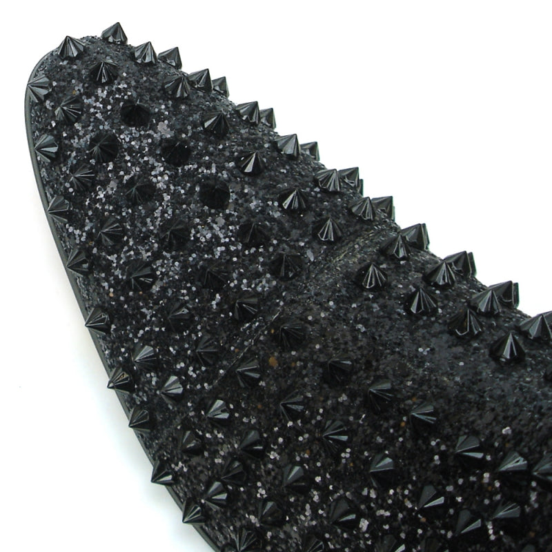 FI-7504 Black Glitter Black Spikes Fiesso by Aurelio Garcia Boot