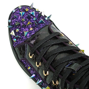 FI-2369 Purple Spikes High Top Sneakers by Fiesso