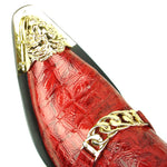 FI-7513 Red Leather Gold Metal Tip by Fiesso