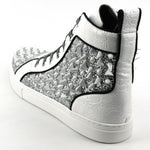 FI-2369 White Spikes High Top Sneakers by Fiesso