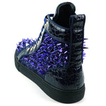 FI-2369 Navy Spikes High Top Sneakers