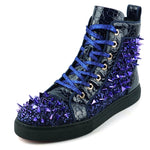 FI-2369 Navy Spikes High Top Sneakers
