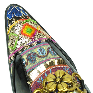 FI-7237 Black-Multicolor Slip On Fiesso by Aurelio Garcia