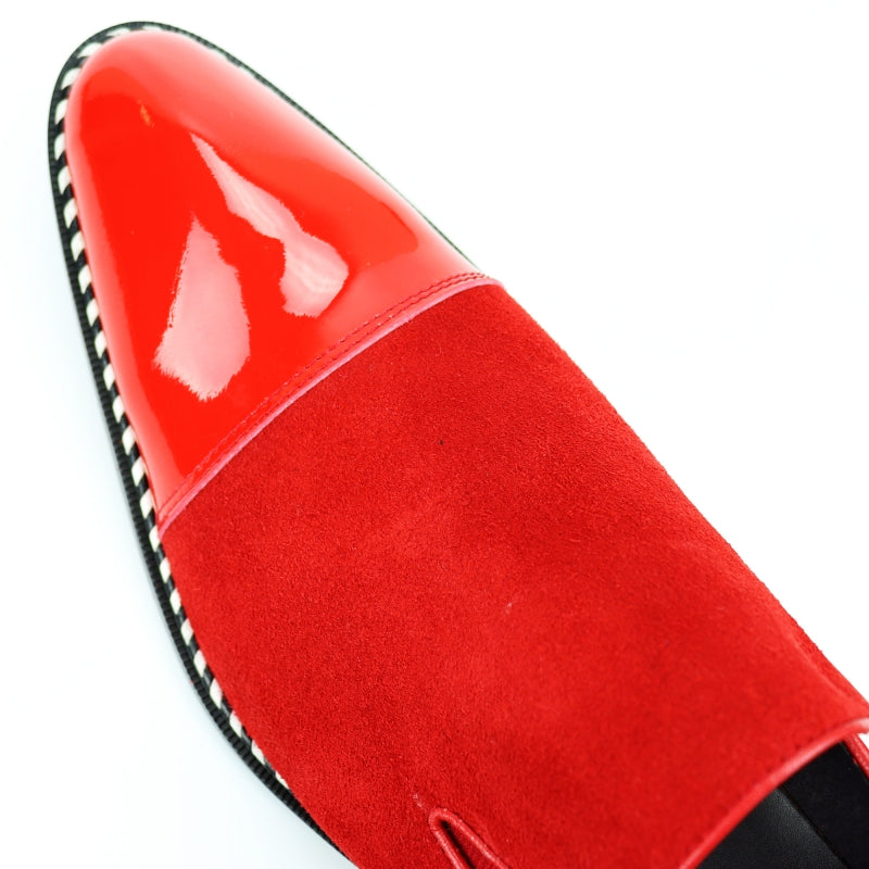 FI-7280 Red Suede Cap Toe Slip On Fiesso by Aurelio Garcia