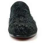 FI-7516 Black Suede Rhinestones Spikes Slip on Loafer Fiesso by Aurelio Garcia