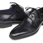 Paul Parkman Ghillie Lacing Plain Toe Black Shoes - 076-BLK