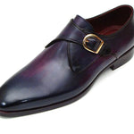 Paul Parkman Single Monkstrap Shoes Purple Leather - DW754T
